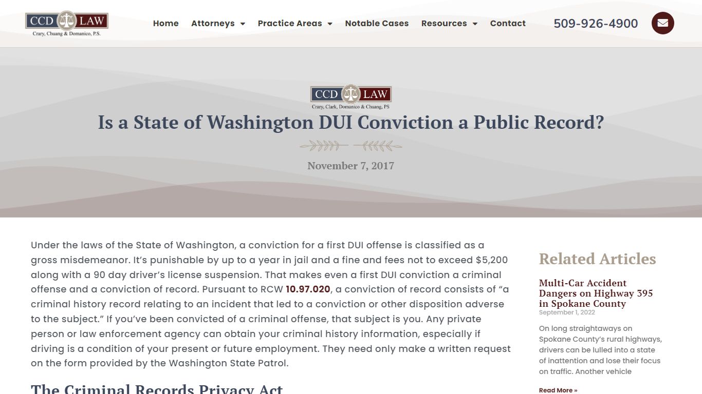 Is a State of Washington DUI Conviction a Public Record?